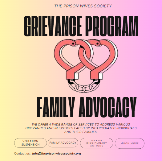 A service that helps with family advocacy and a service thats helps inmates and their families grieves injustices thats happens while their families are incarcerated  grievance letter