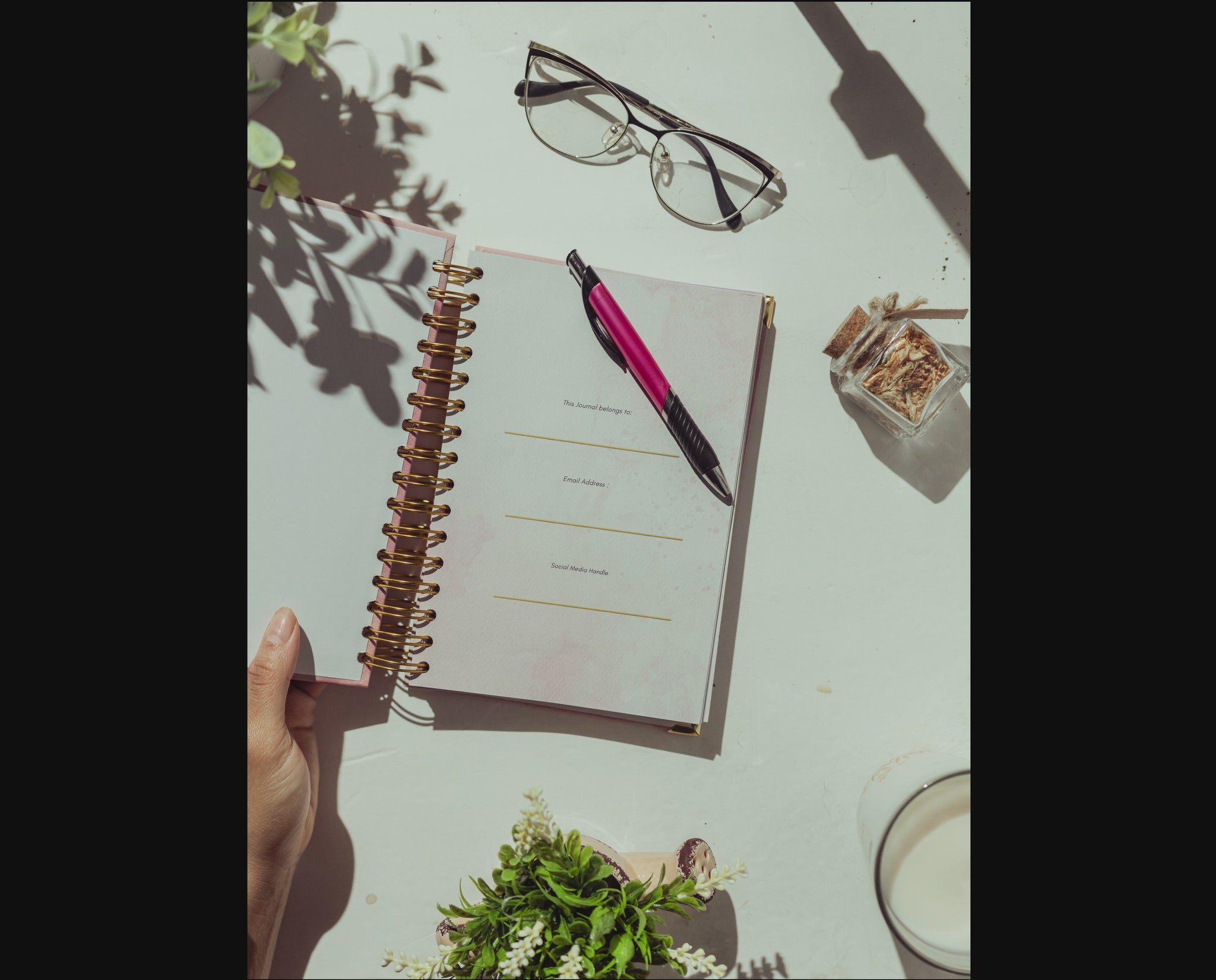 Prison Wife Affirmation Journal: A prison wife opening her prison wives journal  for  Strength, Love, and Empowerment on a table.